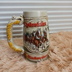 Vintage Budweiser Beer Clydesdale Handcrafted Beer Mug Ceramarte Made in Brazil
